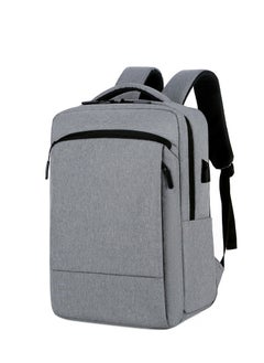 Buy Scalable Waterproof Backpack Casual Breathable Large Capacity Oxford School Bag with USB Port for Work Travel Flight Business 15.6" Laptop Light Grey in UAE