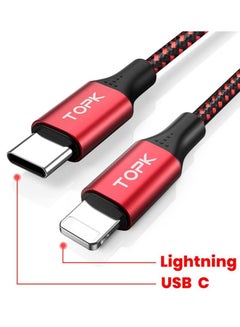 Buy Nylon Braided USB C To Lightning Fast Charging PD Data Cable in UAE