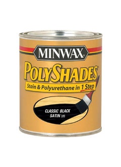 Buy Polyshades Stain Plus Poly in One Step with Satin Finish Classic Black 946 ml 61395 in Saudi Arabia