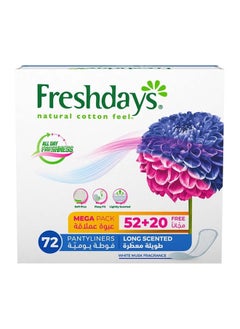 Buy All Day Freshness Panty Liners - Long Scented 72 Pads in UAE