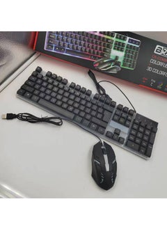 Buy Wired Glowing Keyboard and Mouse USB ComboBlack luminous suit Black luminous suit in Saudi Arabia