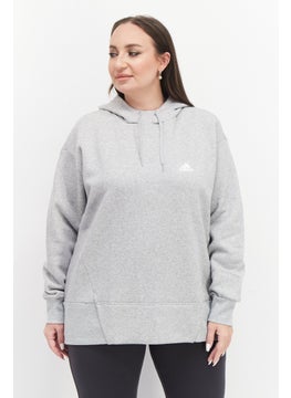 Buy Women Plus Size Long Sleeve Training Hooded Sweatshirt, Grey in UAE