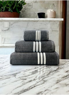 Buy White Rose Premium Quality Bath Towel - Luxuriously Soft, Quick Dry, Max Absorbent Bathroom Towel And Face Towel Set Of 3 - Steel Grey in Saudi Arabia