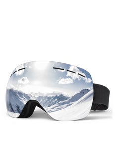 Buy Ski Goggles Snowboard Glasses, OTG Framless Anti-Fog Spherical Interchangeable Lens 100% UV 400 Protection, Foam Anti-Scratch Dustproof for Men Women Youth Adult in UAE