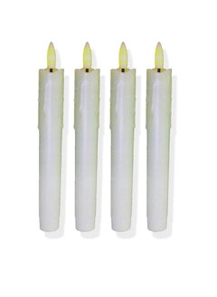 اشتري Plastic Beige LED Taper Candles  Set of 12pcs في الامارات