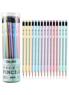 Buy 30 Pcs Wooden HB Pencils, Non Slip Pre-Sharpened Pencil with Eraser for School, Office, Home Drawing Sketching in UAE