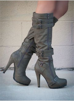 اشتري Fashion High Boots Grey في السعودية