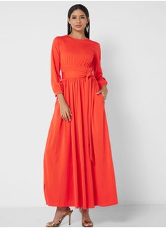 Buy Belted A-Line Dress in UAE