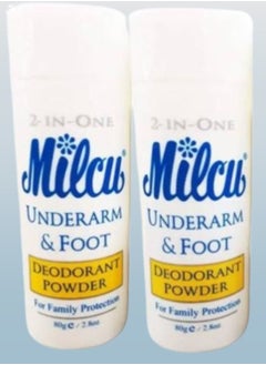 اشتري 2 Pieces Milcu Underarm & Foot Deodorant Powder 80g في الامارات