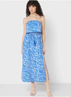 Buy Ruffle Detail Printed Dress in UAE