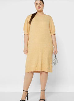 Buy Balloon Sleeve Knitted Dress in Saudi Arabia