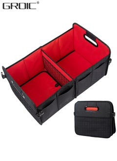 Buy Foldable Car Trunk Organizer,Large Capacity Luggage Storage Box With 2 Compartments & Multi-Pockests,Trunk Storage Organizer Bin,Car Storage Organizer for Car Suv/Jeep/Sedan in Saudi Arabia