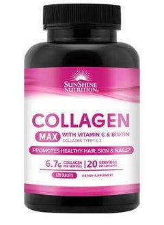 Buy Collagen Max Tablets With Vitamin C And Biotin 120 Tablets in UAE