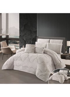 Buy Winter Comforter Set Made Of Fur And Velvet Double-Sided With Durable And Soft Fabric Heavy Filling 8 Pieces King Size in Saudi Arabia