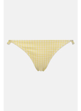 Buy Women Checkered Pull-On Bikini Bottom, Yellow/White in UAE