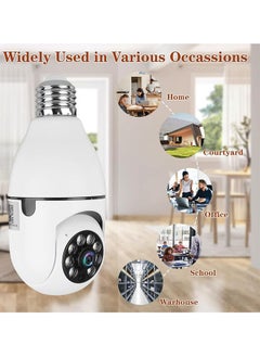 Buy Light Bulb Camera WiFi Outdoor Indoor 1080p 360 Degree Panoramic Smart Home Security Wireless Smartbulb Cam Dome Surveillance IP HD CCTV Night Vision Lightbulb Support 2.4G White in Saudi Arabia