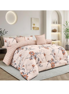 Buy Summer comforter set 6 pieces velvet medium filling excellent quality 230*250 in Saudi Arabia