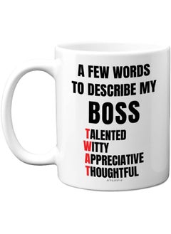 اشتري Funny Novelty Gifts For Your Boss - A Few Words To Describe My Boss Mug - Funny Mugs For Men, Rude Gifts For Women, Secret Santa Mug For Work Colleagues في الامارات