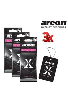 Buy Hanging X Version Car Air Freshener With Bubble Gum Scent 3 pieces in Saudi Arabia