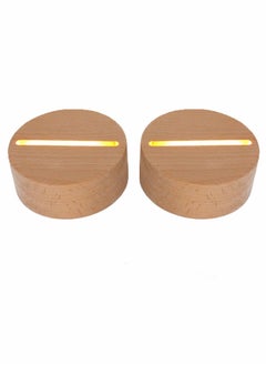 Buy Wood Light Display Base Sets Wooden LED Display Base Crystal Glass Light Base Stand Wood LED Display Stand for Glass Resin Art, 2Pcs in Saudi Arabia