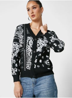 Buy Paisley Intarsia Cardigan in UAE