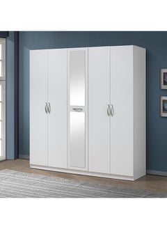 Buy Kulltorp Plus 5-Door Wardrobe with Mirror 55 x 209 x 200 cm in UAE