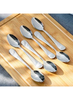 اشتري Rosemarry 6-Piece Soup Spoon Bowl Spoon Deep Spoon Table Spoon  Silverware for Home And Kitchen Mirror Polished - Silver - 17x4.5 cm في الامارات