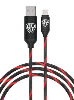 Buy Lightning Cable with LED Red Light Flowing  1m, iPhone Charging Cable 2.4A, Data Transfer Charging Cable, Reinforced Braid in UAE