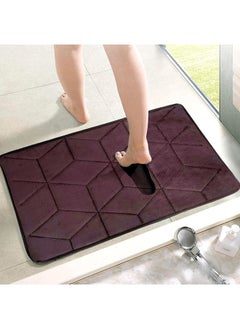 اشتري Status Contract Anti Slip Mat For Bathroom Floor, 16"X24" Memory Foam Bathroom Mats, Bathroom Mat Water Absorbing, Machine Washable Bathroom Anti Skid Mats For Bathing Area And Shower, (Brown) في الامارات