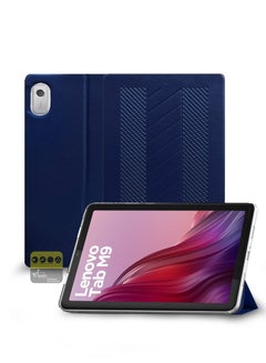 Buy Trifold Stand PU Leather Case Cover For Lenovo Tab M9 9 Inch 2022 Navy Blue in Saudi Arabia