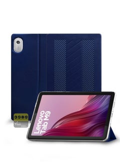 Buy Trifold Stand PU Leather Case Cover For Lenovo Tab M9 9 Inch 2022 Navy Blue in Saudi Arabia