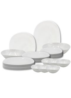 اشتري Melrich 27 Pcs Opal ware Dinner Set 6 Dinner plate 6 Dessert Plate 6 Soup Plate 1 Oval Plate 1 Serving Bowl 1 Medium Bowl 6 Bowls Dishwasher safe Microwave safe في الامارات