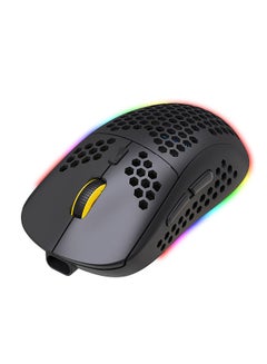 Buy T90 Three Mode Wireless Mouse BT 3.0 + 5.0 + 2.4G Wireless Charging Mouse RGB Lighting with Adjustable DPI Black in Saudi Arabia