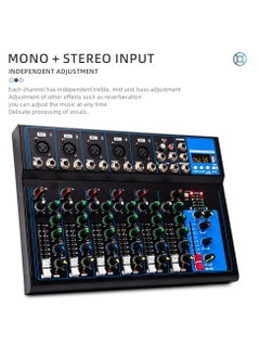 اشتري خلاط احترافي مكون من 7 قنوات مزود بمدخل كمبيوتر مزود بمصدر طاقة 48 فولت F7 Record PC Audio mixer في السعودية