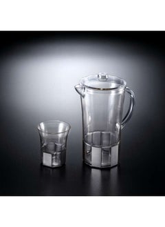 Buy Acrylic Jug Set with 6 Cups - Silver Taiwan in UAE