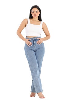 Buy Women's street jeans, light blue in Egypt