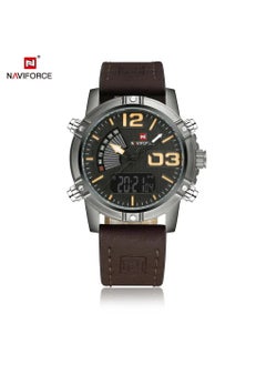 Buy NAVIFORCE Watches for Men-Water Resistant Analog-Digital Leather Watch NF9095 in UAE