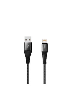 Buy Levore iPhone USB charging cable 1m Nylon - Black in UAE