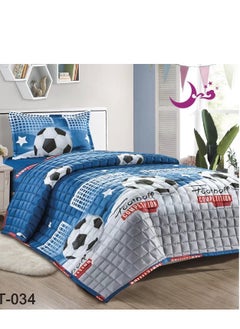 Buy Comforter set with children's drawings, 3 pieces, compressed quilt, size 160*210 cm in Saudi Arabia