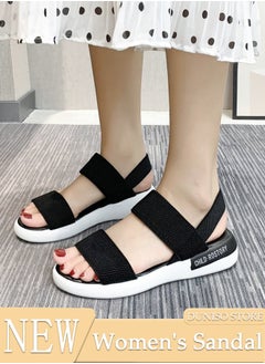 Buy Women's Sandals Thick Sole Slide Sandal Fashion Slip-on Sandal Low Heel Flat Sandals with Non-Slip Soles Soft Slippers Open Toe Summer Comfortable Shoe for Travel Work School Beach in Saudi Arabia