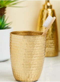 Buy Allegra Hammered Gold Toothbrush Holder in UAE