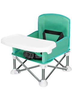 Buy Portable Travel Booster Seat with Tray| Folding Baby Seat Booster High Chair for Dining Table| Compact Camping Chair for Lawn, Beach Indoor/Outdoor Use| Toddlers, Kids (Green) in UAE