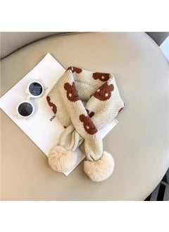 Buy Winter Kids Knit Scarf Cartoon Plush BearRabbit rice coffee Rabbit rice coffee in UAE