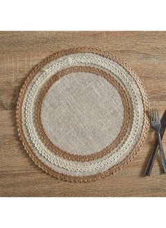 اشتري Jutopia Lace Jute Round Placemat 38 x 38 cm في السعودية