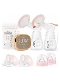 Buy Double Electric Breast Pump for Breastfeeding, LED Night Light Display  10 Milk Bags, 6 Nursing Pads and 2 x 180ml Feeding Bottle - AM8102 in Saudi Arabia