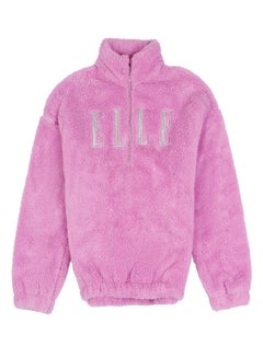 Buy Elle Half Zip Funnel Neck Teddy Sweatshirt in Saudi Arabia