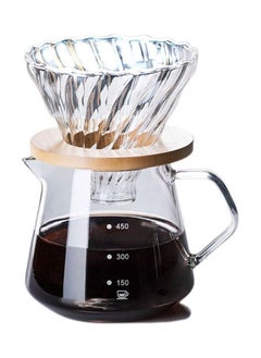 Buy 600ml Glass Coffee Pot Drip Filter with Tick Marks for Drip Coffee Maker Coffee Dripper (A-pot filter set 600) in Saudi Arabia