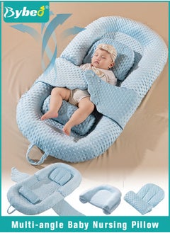 اشتري Baby Nest Bed Infant Lounger with Anti-Reflux Feeding Set - Includes Toddler nests, Crib Wedge Pillow and Anti-Slip Foot Mat - Nursing Pillows for Breastfeeding - Ensures Better Night's Sleep and Enha في السعودية