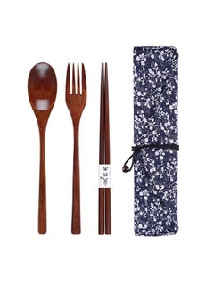 Buy Wooden Spoon Chopsticks Fork Sets Dinnerware Combinations Chopsticks and Spoons Fork Set in UAE