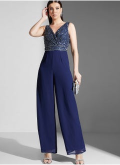 Buy Sequin Wide Leg Jumpsuit in UAE